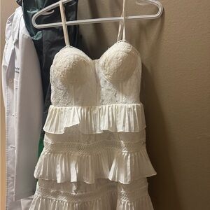 Designer Boutique Lace Corset Dress White Size Small